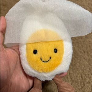 Jellycat White & Cream Plush Egg with Sheer Shell